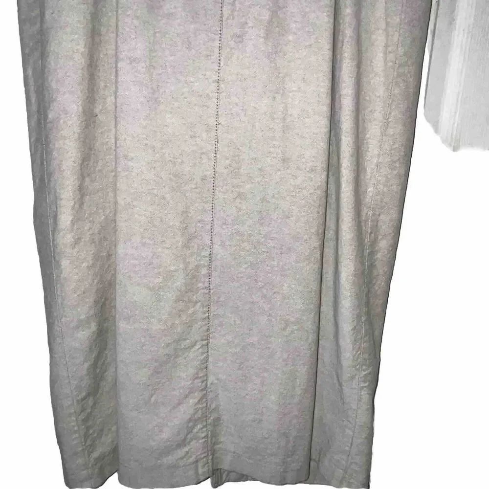 VTG MIDI Denim? Tank Dress Size 10 Tan Beige Button Down Cotton Made In USA 90s*